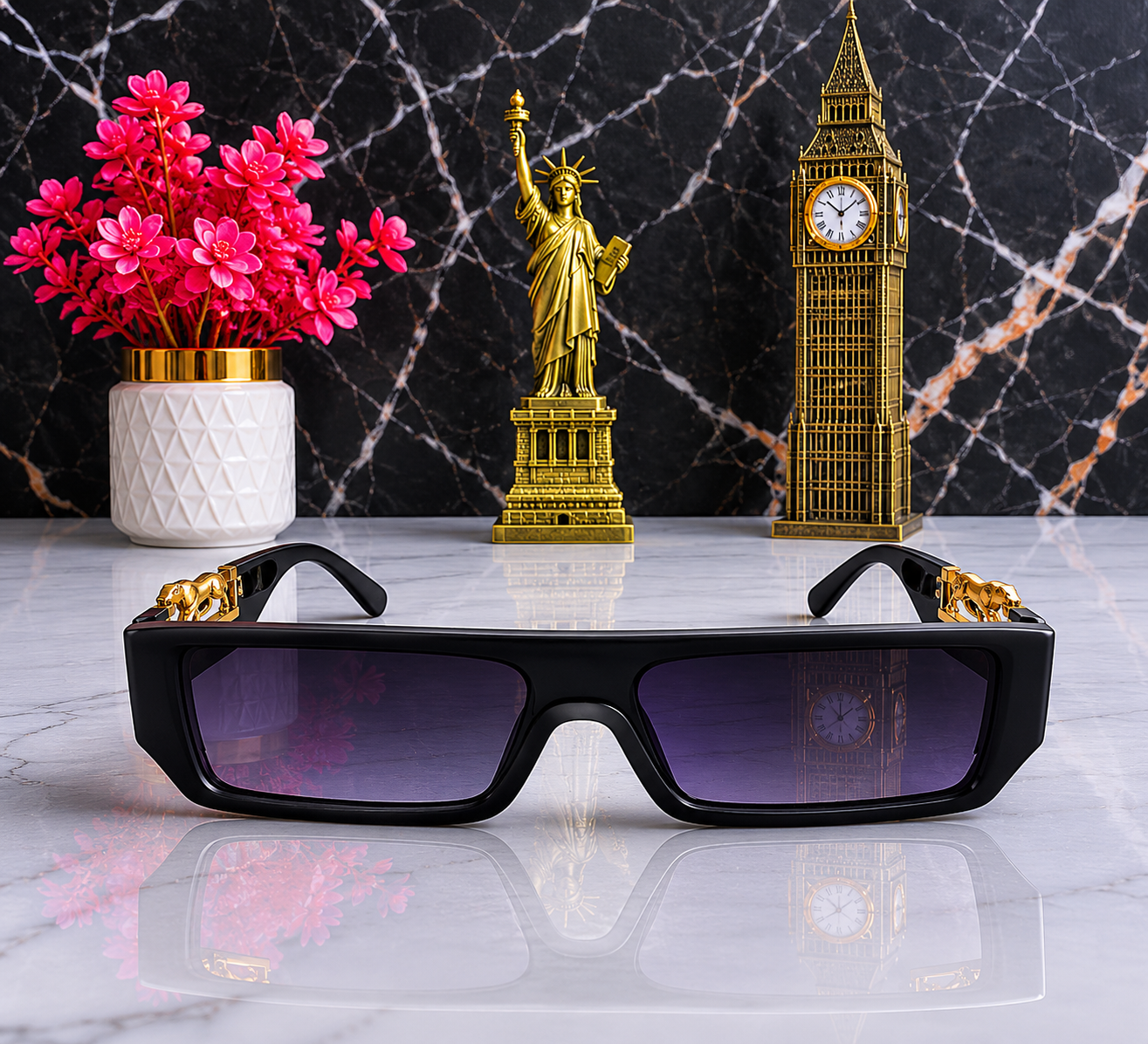 Leopard Aura Black Sunglasses