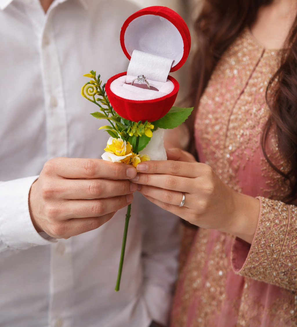 Red Rose with Ring – Love & Proposal Gift