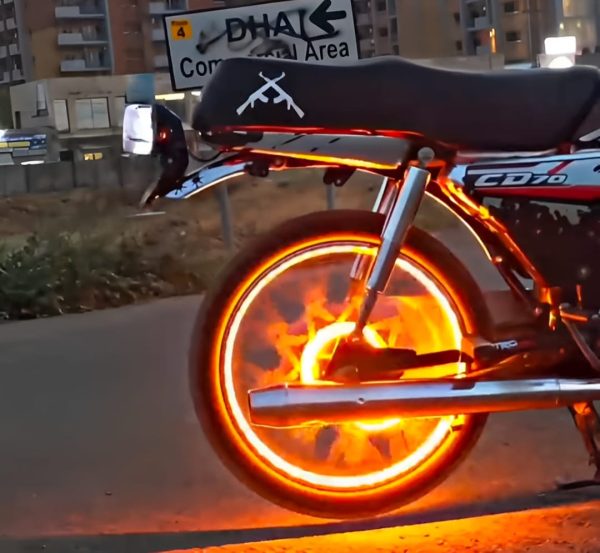 Ring Hub Universal Bike Strip Light – l (yellow & White) | Best Quality Strip Light For Motorcycle