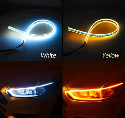 Ring Hub Universal Bike Strip Light – l (yellow & White) | Best Quality Strip Light For Motorcycle