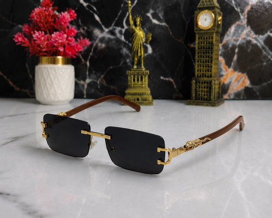 RIMLESS SUNGLASSES WITH PANTHER