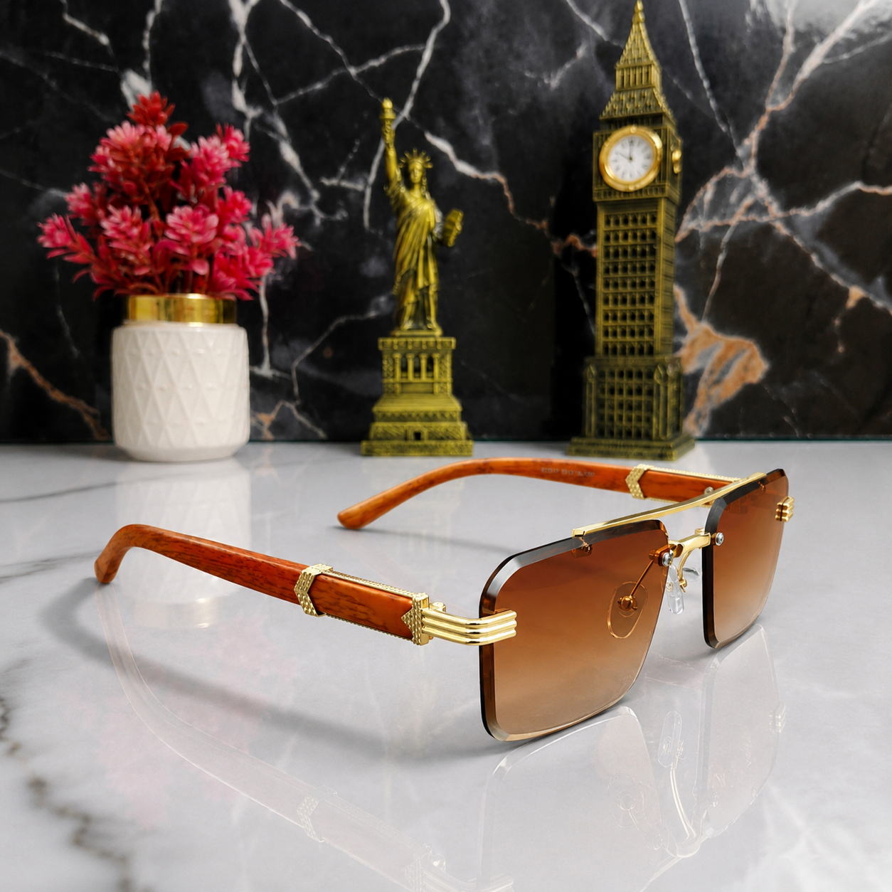 Luxury Rimless Gradient Sunglasses