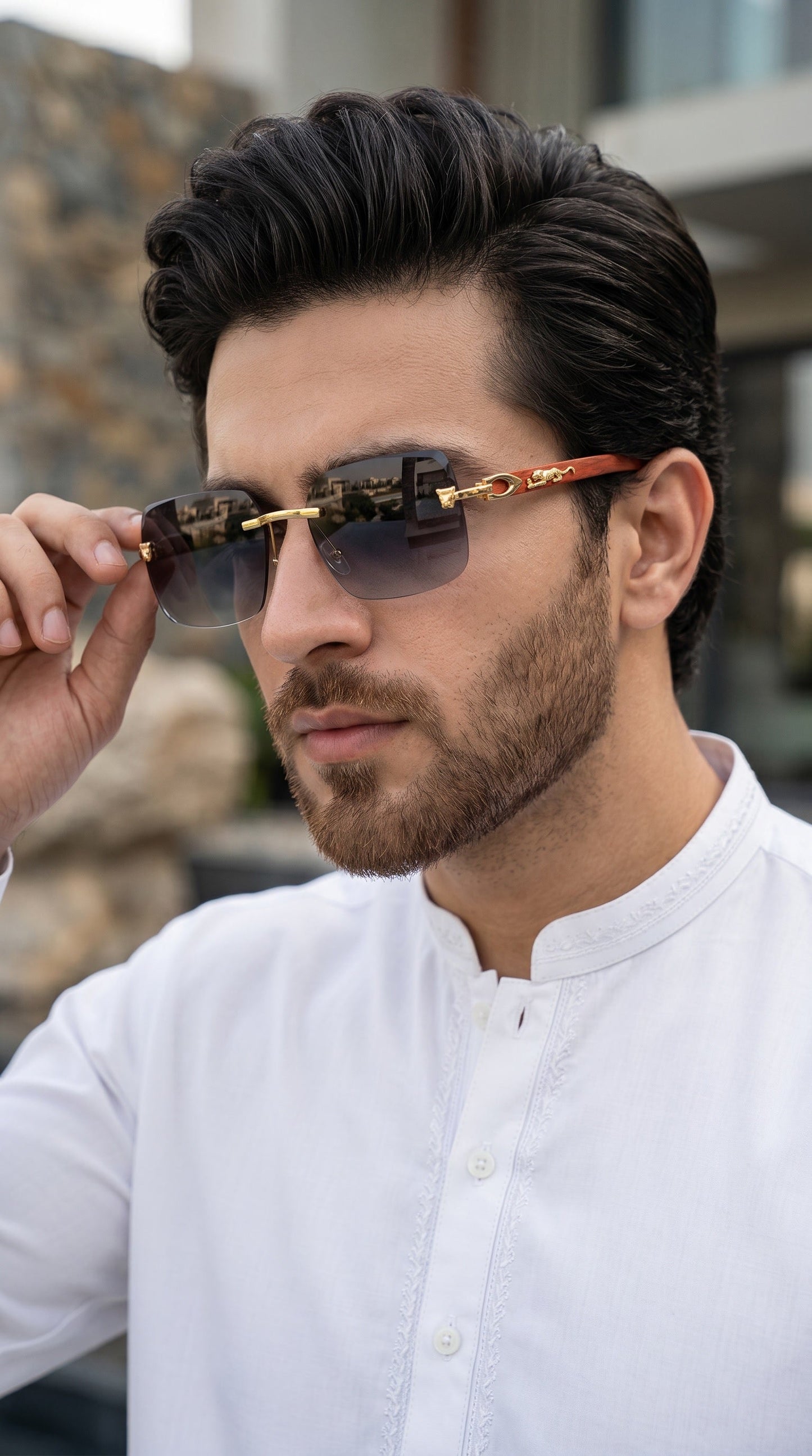 Rimless Panther Fashion Sunglasses