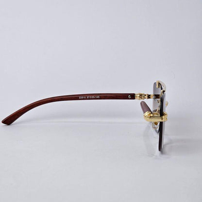 Cartier Sunglasses Wooden Texture With Brand Name