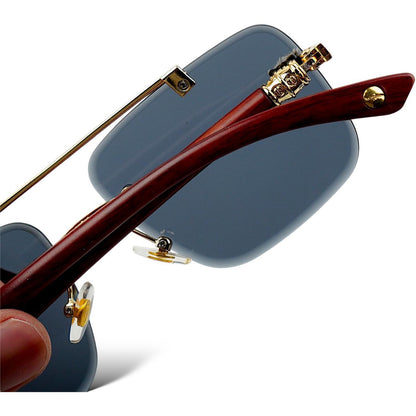 Cartier Sunglasses Wooden Texture With Brand Name