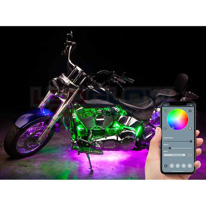 ATMOSPHERE LIGHTS FOR BIKE (125,CD70) BLUETOOTH CONNECTION WITH MOBILE