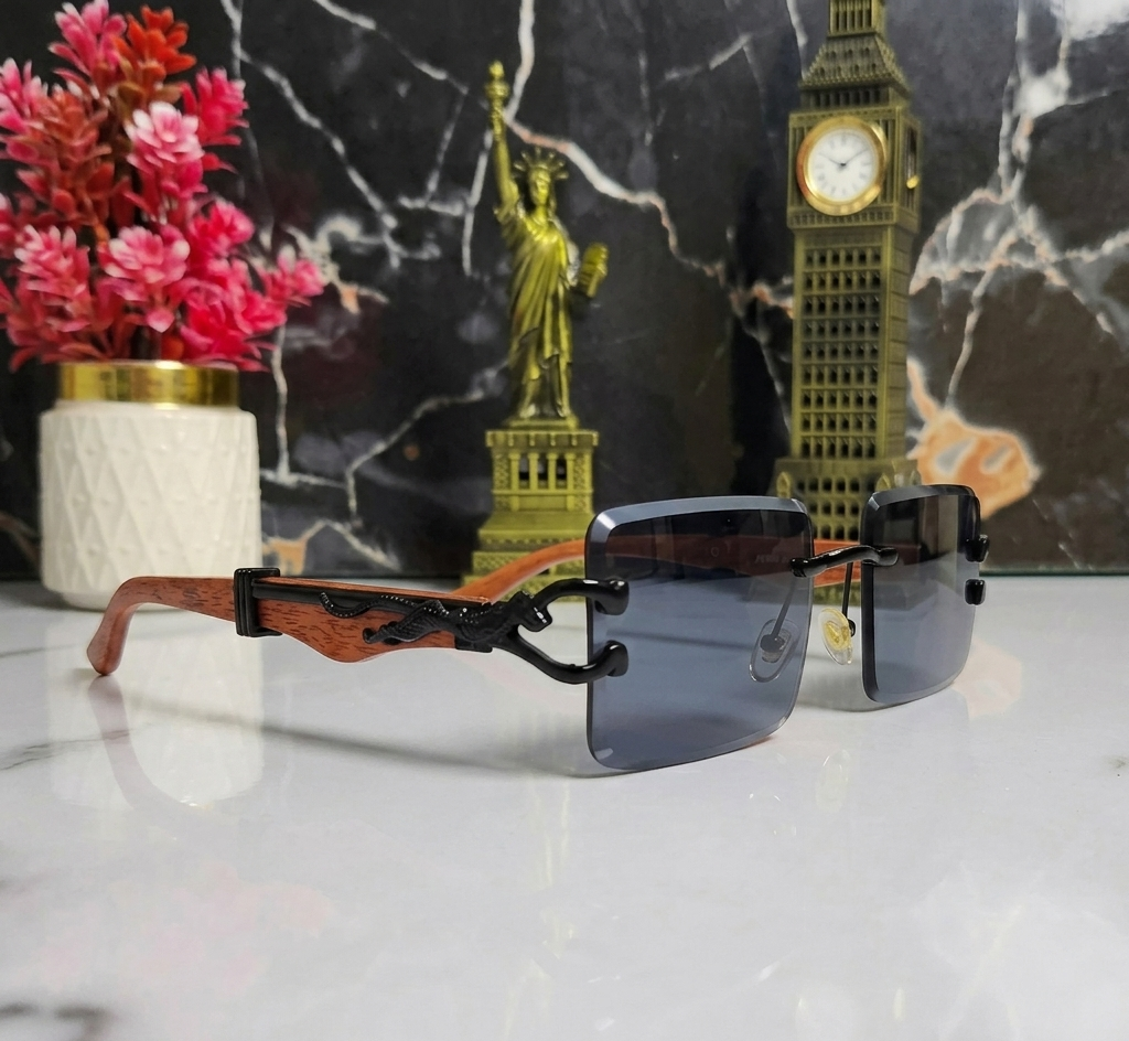 RIMLESS SUNGLASSES WITH PANTHER